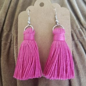 Pink Tassel Earrings